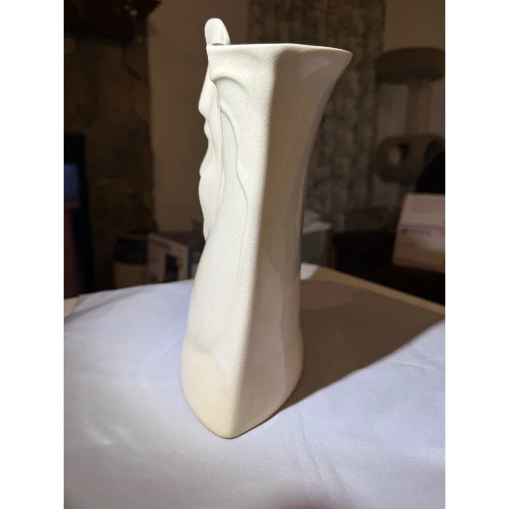 Signed 1990 Linda Mask Ceramic Vase Sculptural Art Piece By Blue Sky Clayworks U